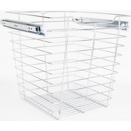 Hardware Resources Chrome Closet Pullout Basket with Slides 16"Dx17"Wx17"H POB1-161717CH